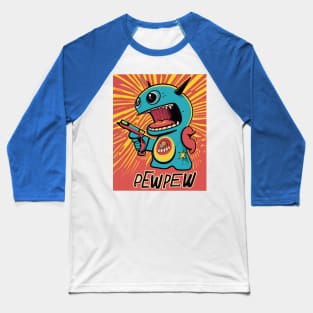 Pew Pew Robot Alien Baseball T-Shirt